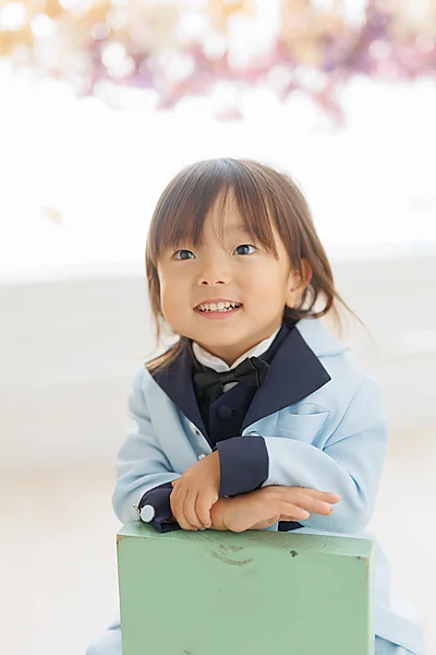 七五三 男の子 洋装 水色のシャツ